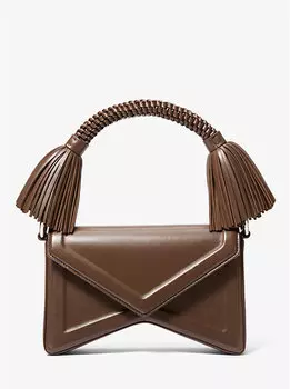 Сумка через плечо Manhatta из кожи с кисточками Michael Kors, коричневый