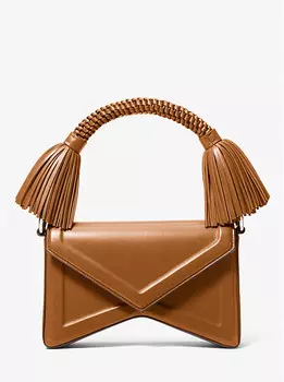 Сумка через плечо Manhatta из кожи с кисточками Michael Kors, коричневый