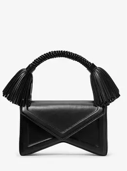 Сумка через плечо Manhatta из кожи с кисточками Michael Kors, черный