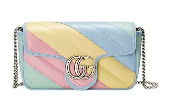 Сумка через плечо Marmont из кожи, женская, разноцветная GUCCI