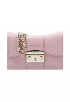 Сумка через плечо Metropolis кожаная 18 см FURLA, цвет Alba