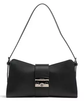 Сумка через плечо Metropolis Remix M из мелкозернистой телячьей кожи Furla, черный