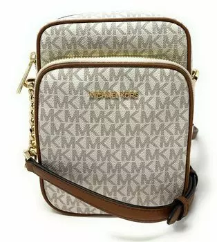 Сумка через плечо Michael Kors Jet Set Travel Signature с логотипом и цепочкой через плечо F, цвет New Vanilla Mk/Gold