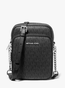 Сумка через плечо Michael Kors Jet Set Travel MK Signature из ПВХ, цвет new black mk/sv