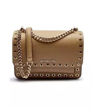 Сумка через плечо Michael Kors кожаная с декором, бежевый