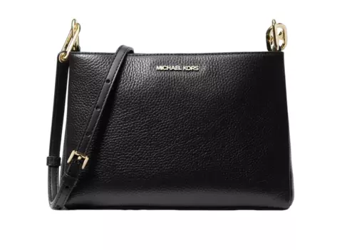 Сумка через плечо Michael Kors Trisha MK Signature из кожи, цвет black/leather/gold