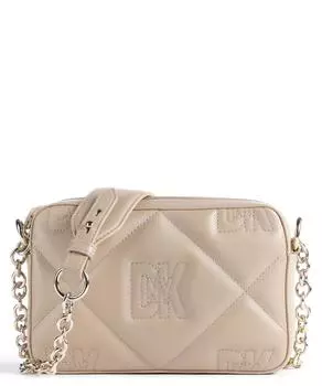 Сумка через плечо Milano Crosstown из мелкозернистой яловой кожи. Dkny, бежевый