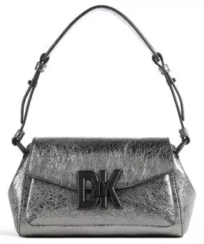 Сумка через плечо Milano из зернистой яловой кожи. Dkny, серебряный