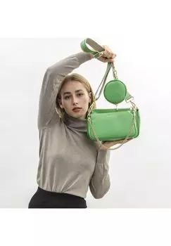 Сумка через плечо Milano Leather из кожи 23 см LAZAROTTI, цвет Light Green