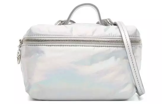 Сумка через плечо Mini Le Pliage с голографической отделкой LONGCHAMP, Silver