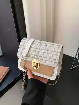 Сумка через плечо Mini Lock Chain Night, бежевый / коричневый