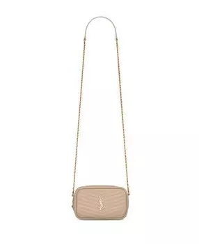Сумка через плечо Mini Lou из стеганой кожи Saint Laurent, цвет Tan/Beige