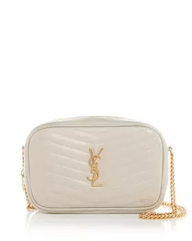 Сумка через плечо Mini Lou из стеганой кожи Saint Laurent, цвет Ivory/Cream