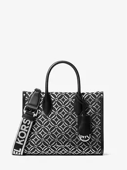 Сумка через плечо Mirella маленькая из жаккарда с металлическим логотипом Michael Kors, мультиколор