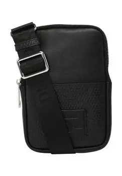 Сумка через плечо, молния, нашивка Dunmore, черный