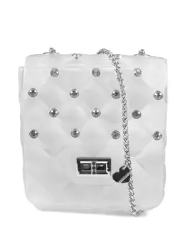 Сумка через плечо Monnalisa с заклепками, белый