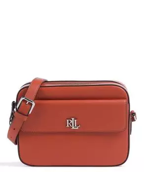 Сумка через плечо Monogram из мелкозернистой яловой кожи. Lauren Ralph Lauren, оранжевый