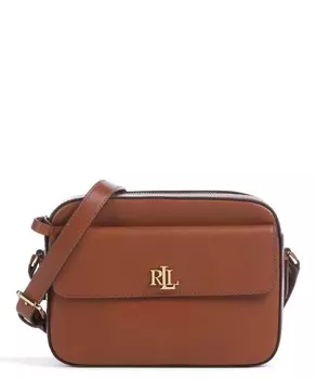 Сумка через плечо Monogram из мелкозернистой яловой кожи. Lauren Ralph Lauren, коричневый