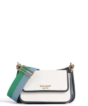 Сумка через плечо Morgan Double Up из парусины, зерненой кожи Kate Spade New York, синий