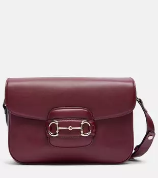Сумка через плечо мягкая средняя Horsebit 1955 Gucci, Rosso Ancora
