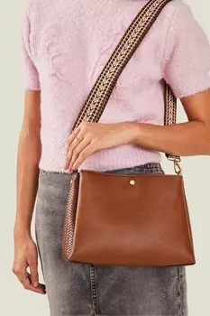 Сумка через плечо на лямках Accessorize, коричневый