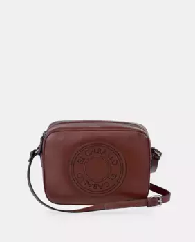 Сумка через плечо на молнии из черной кожи El Caballo, коричневый