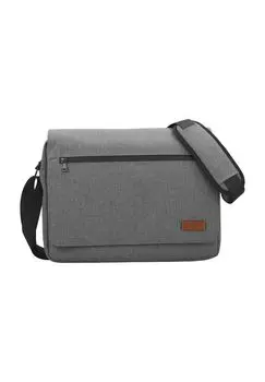 Сумка через плечо, нашивка, отделение для ноутбука, однотонная, мужская PICARD, антрацит