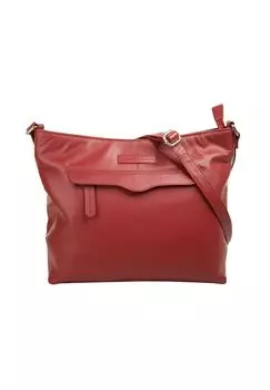 Сумка через плечо, натуральная кожа bruno banani, красный
