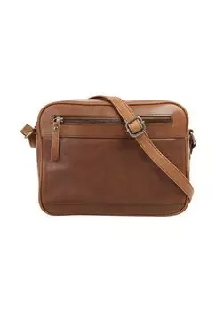 Сумка через плечо, натуральная кожа pike, коричневый