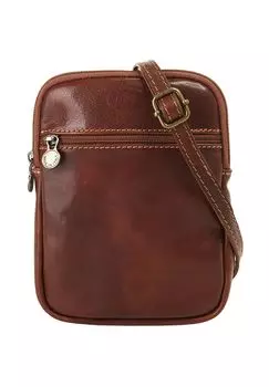 Сумка через плечо, натуральная кожа, производство Италия pike, коричневый