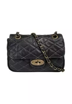 Сумка через плечо, натуральная кожа, производство Италия Samantha Look, черный