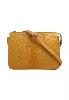 Сумка через плечо, натуральная кожа, производство Италия Samantha Look, желтый