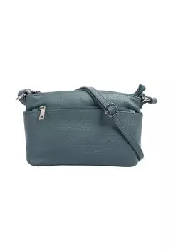 Сумка через плечо, натуральная кожа, производство Италия Cluty, синий