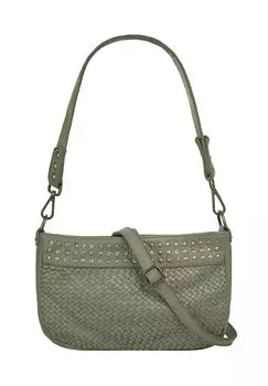 Сумка через плечо, натуральная кожа, производство Италия Samantha Look, зеленый