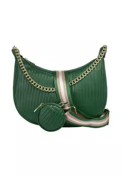 Сумка через плечо, натуральная кожа, производство Италия Cluty, зеленый