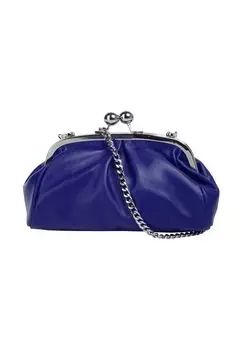 Сумка через плечо, натуральная кожа, производство Италия Samantha Look, темно-синий