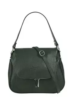 Сумка через плечо, натуральная кожа, производство Италия Samantha Look, цвет Dunkelgrn