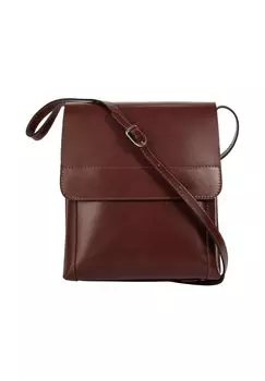 Сумка через плечо, натуральная кожа, производство Италия Cluty, коричневый