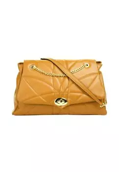 Сумка через плечо, натуральная кожа, производство Италия Cluty, желтый