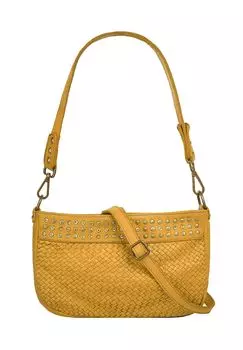 Сумка через плечо, натуральная кожа, производство Италия Samantha Look, желтый