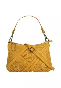 Сумка через плечо, натуральная кожа, производство Италия Samantha Look, желтый