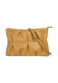 Сумка через плечо, натуральная кожа, производство Италия Cluty, желтый