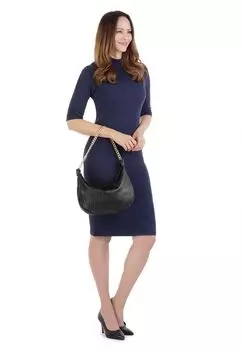 Сумка через плечо, натуральная кожа, производство Италия Cluty, черный