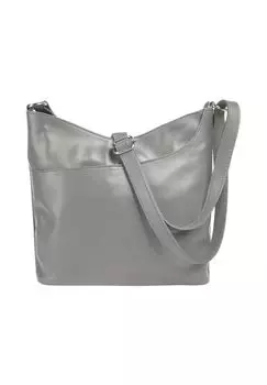 Сумка через плечо, натуральная кожа, производство Италия Samantha Look, серый