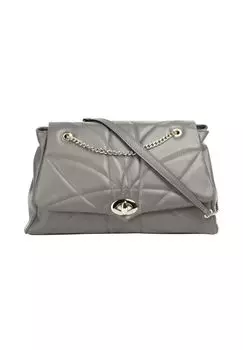 Сумка через плечо, натуральная кожа, производство Италия Cluty, серый