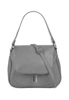 Сумка через плечо, натуральная кожа, производство Италия Samantha Look, серый