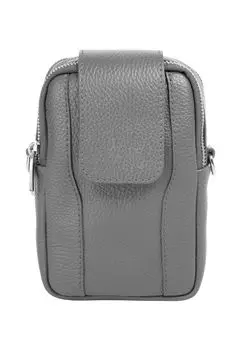 Сумка через плечо, натуральная кожа, производство Италия Samantha Look, серый