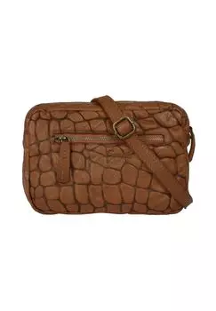 Сумка через плечо, натуральная кожа, производство Италия Samantha Look, цвет Cognac