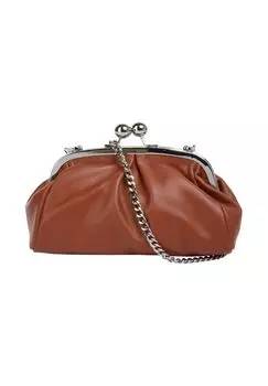 Сумка через плечо, натуральная кожа, производство Италия Samantha Look, цвет Cognac