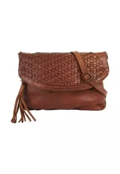 Сумка через плечо, натуральная кожа, производство Италия Samantha Look, цвет Cognac